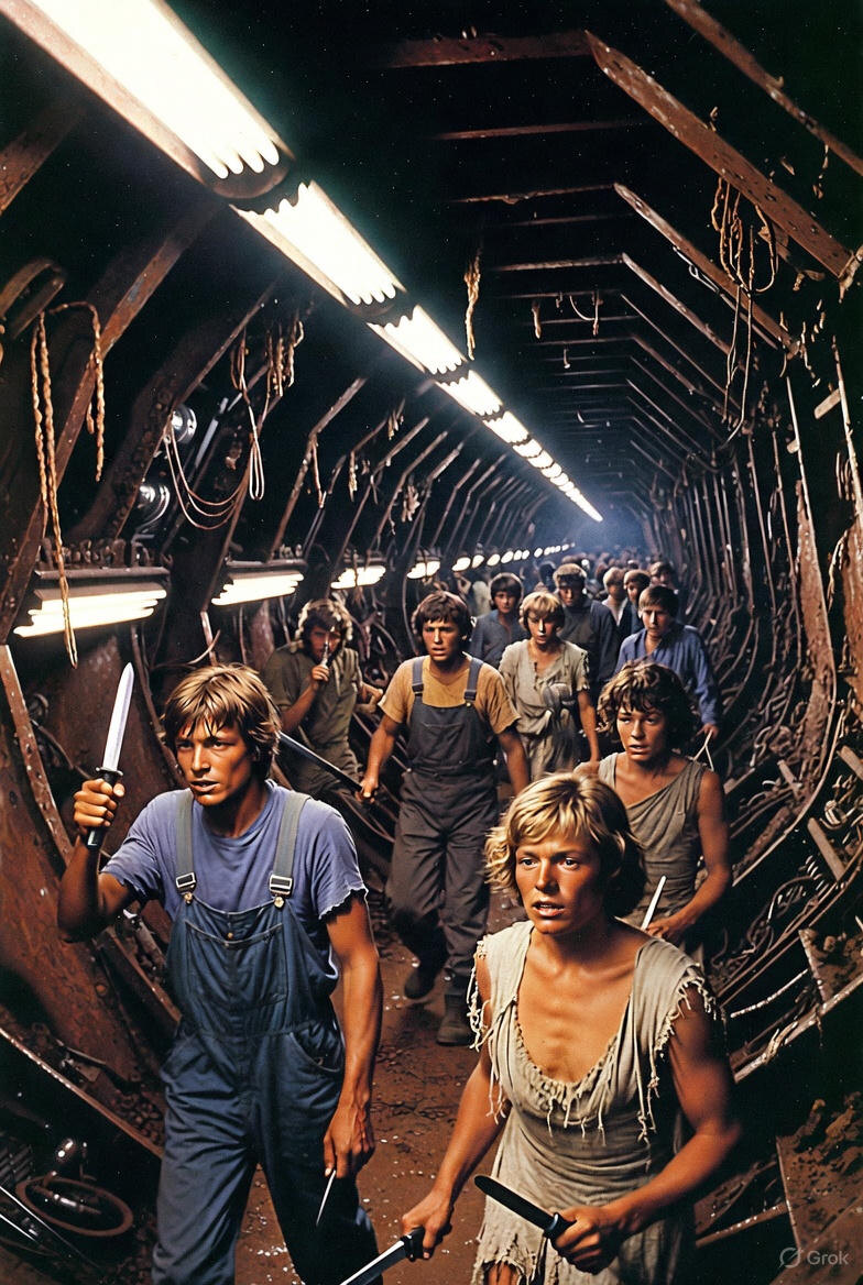 "Ножи вместо звёзд", иллюстрация создана сеть Грок