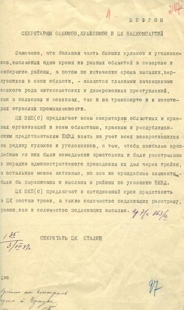 Решение Политбюро ЦК ВКП(б) № П51/94