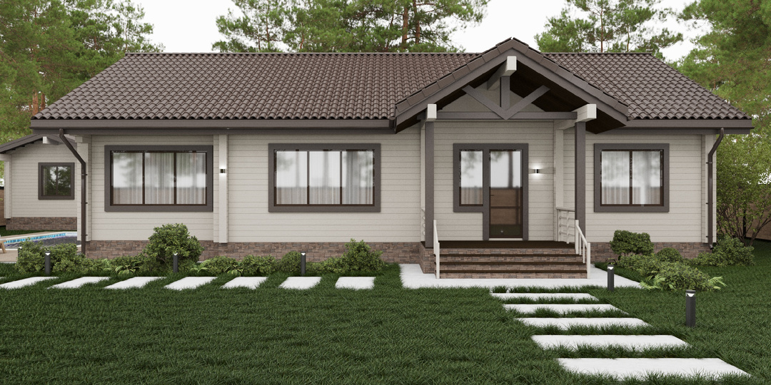 Проект КБ-1. Одноэтажный дом 161 м2