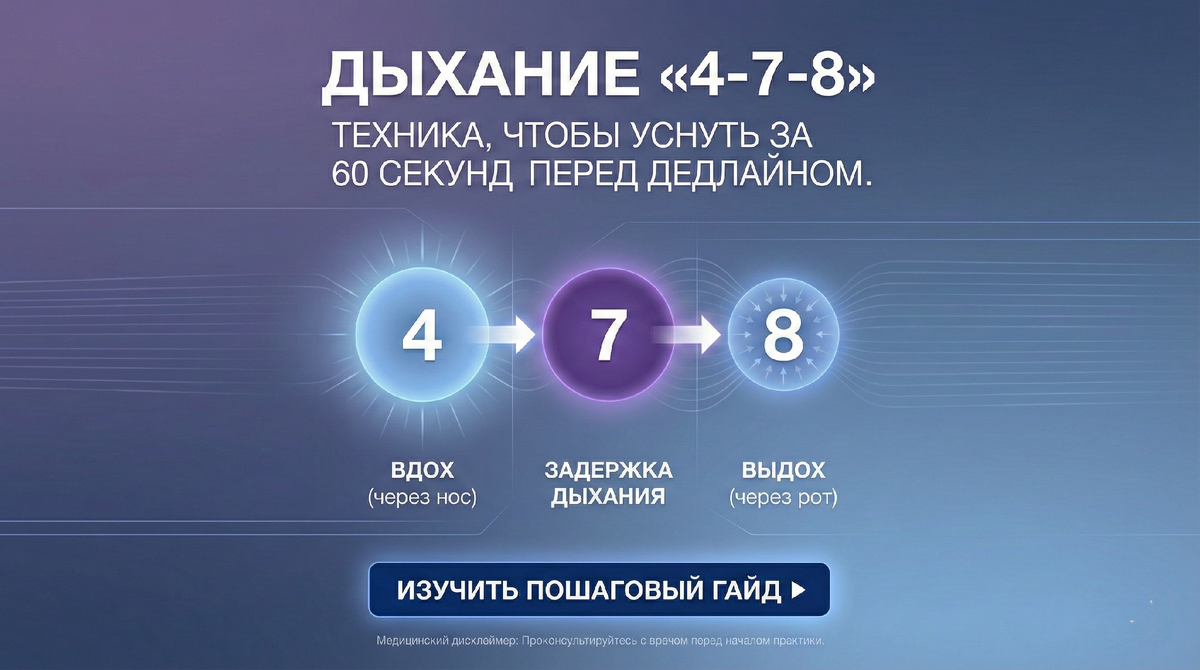 Вы лежите в темноте. На часах 3 ночи. Завтра (точнее, уже сегодня) важный дедлайн, встреча или сложный день. Вы должны спать, но мозг работает как сломанное радио: прокручивает диалоги, список дел и страхи.