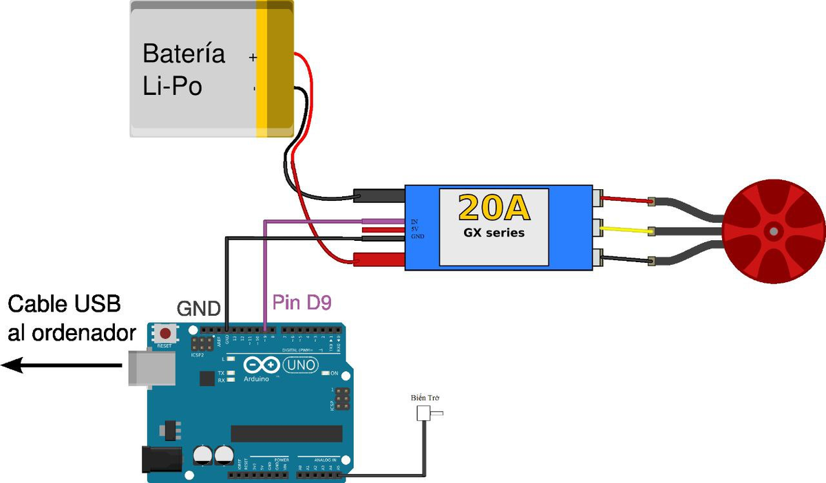 Схема управления мотором через Arduino