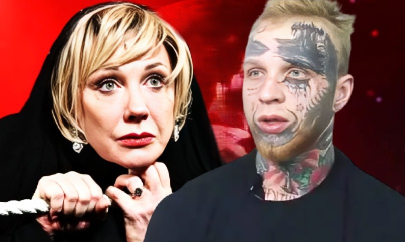 на фото Елена Яковлева с сыном Денисом