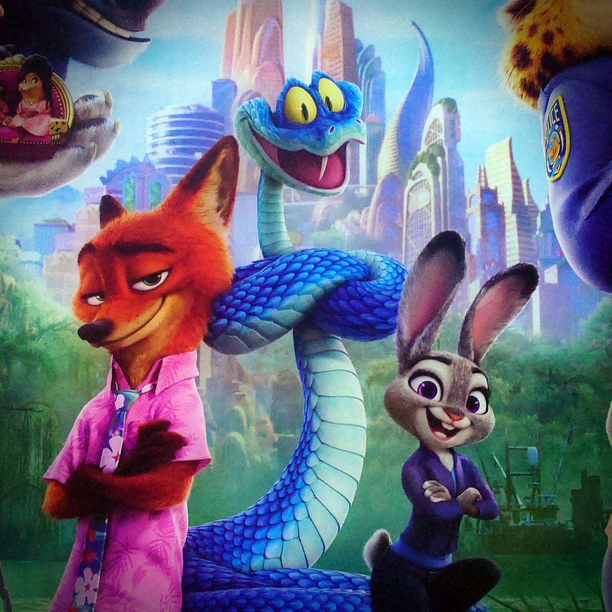 3 главных героя мультфильма "Зверополис-2" (2025), экстракт из постера мультфильма