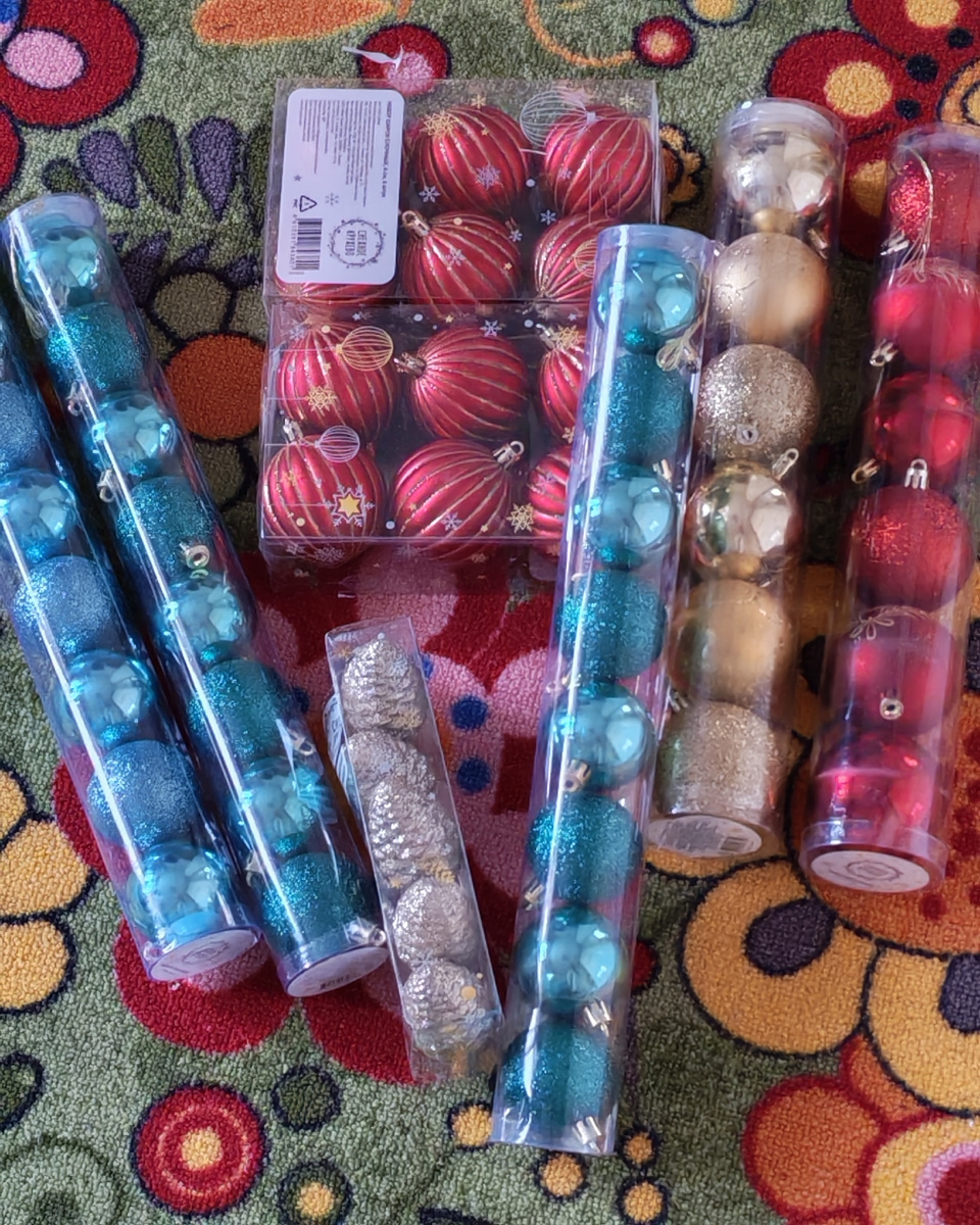 Ёлочнве шарики из Фикс Прайса. Мои покупки. Фото из личного архива