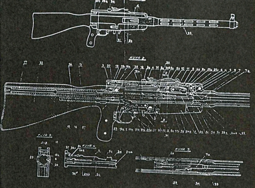 Патентный чертёж пулемёта L/S-26. 