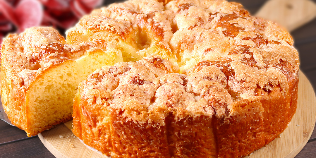 Сахарный пирог на дрожжах! Пышный, мягкий и очень вкусный! Простой рецепт