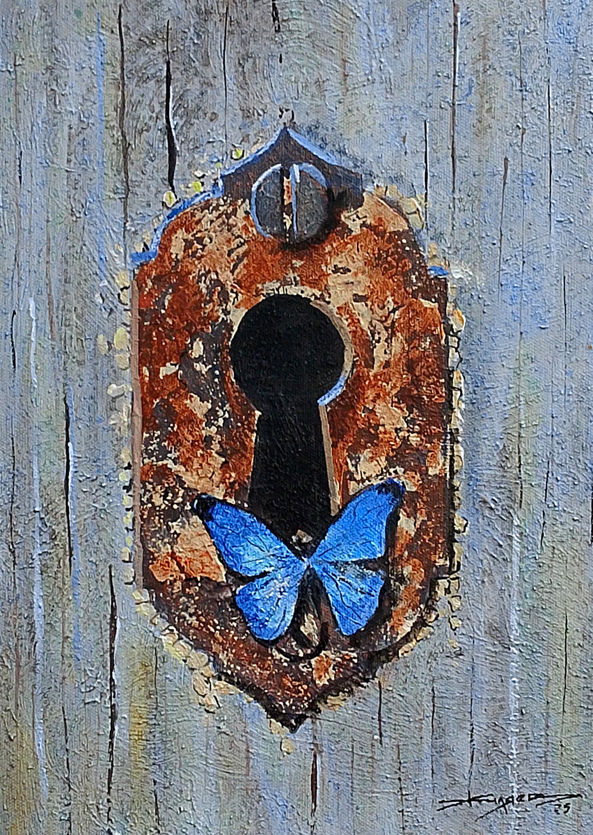 НОчная бабочка. 30х21 см. Холст, акрил