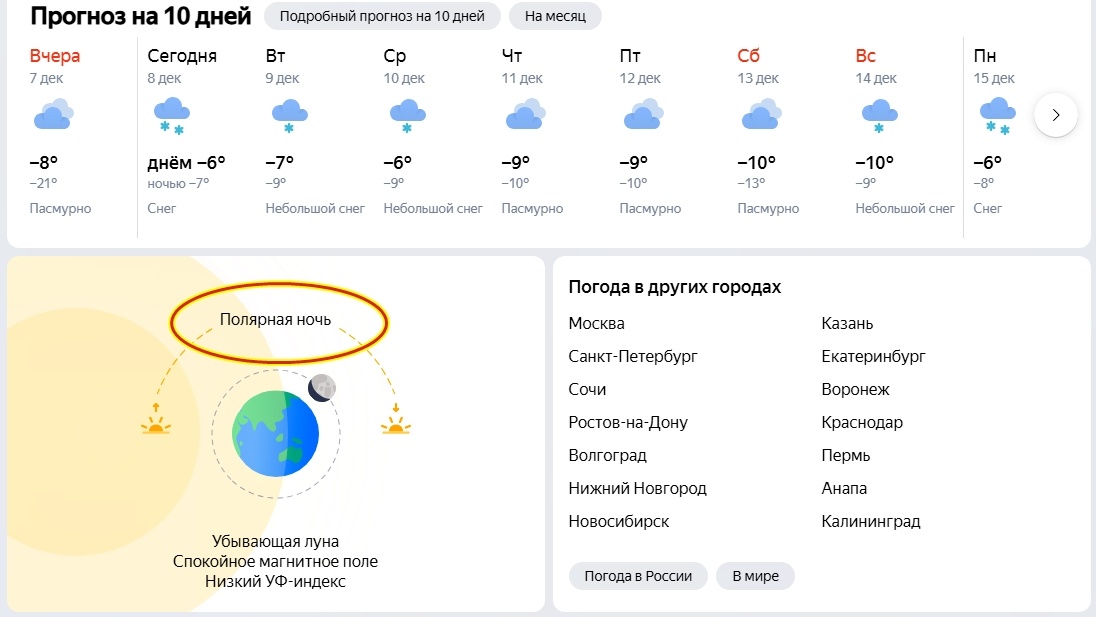 Скрин с инета, раздел погода.
