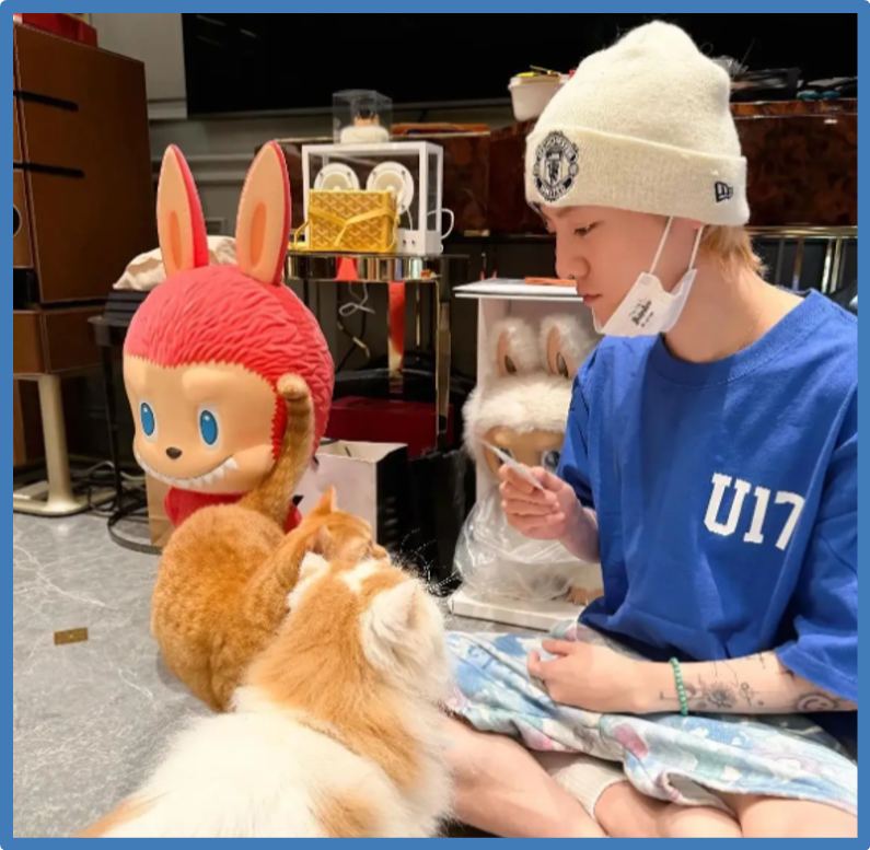 Певец Лу Хань в домашней обстановке.