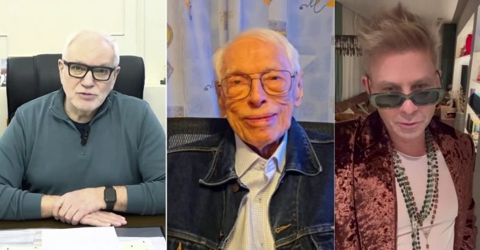 Слева направо: Сергей Афанасьев, Александр Зацепин, Митя Фомин. Кадры видео из соцсетей. Коллаж newsib.net.