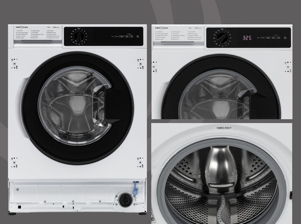 Встраиваемая стиральная машина KRONA KALISA 1400 8K WHITE