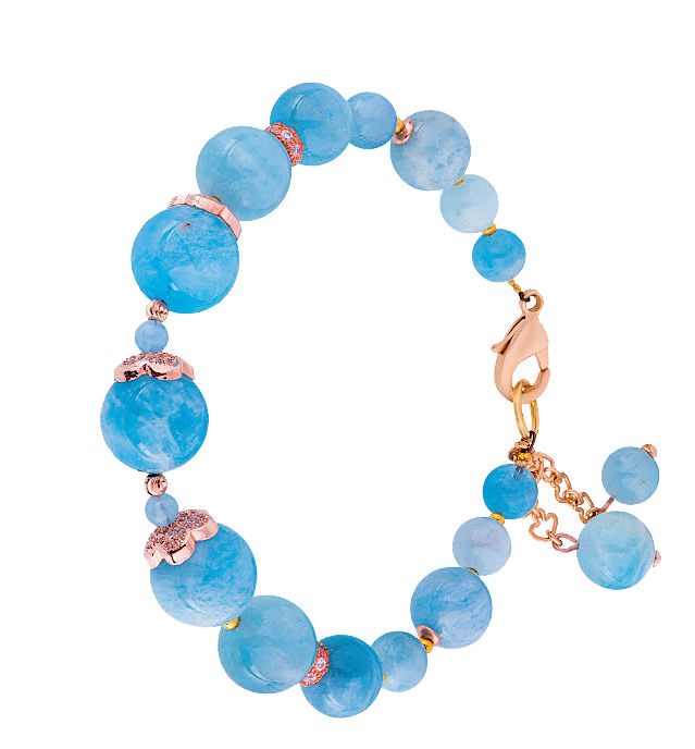 Браслет «Ундина», камень аквамарин