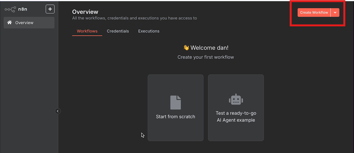 Нажимаем на кнопку Create Workflow.
