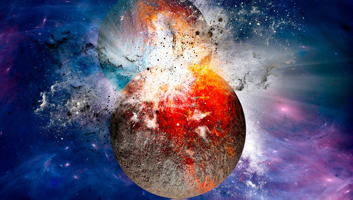     Фото: Naeblys/Shutterstock/FOTODOM По мнению ученых, процесс начался с того, что молодая Земля столкнулась с другой планетой размером с Марс