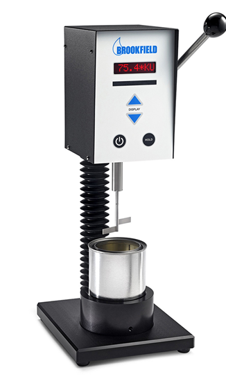 Вязкость определяется при помощи ротационного вискозиметра Брукфилда (на фото), реже методом Малколма. 
