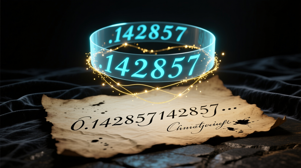 Всё начинается с деления единицы на семь. Бесконечная дробь 1/7 = 0.(142857) — вот откуда берётся это циклическое число.