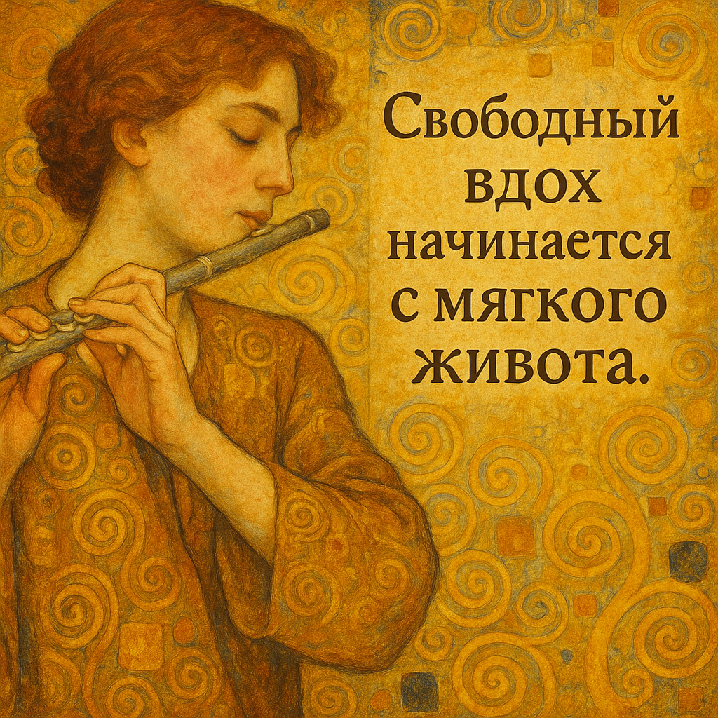 Flutist in Klimt Style