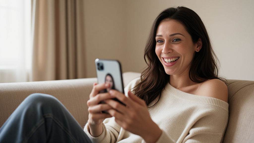 Когда улыбка появляется сама собой 😊✨
Утро, мягкий свет из окна, любимый бежевый диван и тёплый свитер. Девушка уютно свернулась с ногами и залипает в телефон — на экране кто-то очень милый (подруга, сестра или, может, просто смешное видео?). Её лицо светится искренней, до ушей, улыбкой — той самой, которую невозможно подделать.
Такие моменты — чистое счастье в мелочах: когда не надо никуда бежать, можно просто сидеть в своём уютном коконе и радоваться сообщениям, мемам или голосовым от близких. У кого тоже так бывает? 🙋‍♀️
#утро #улыбка #счастьевмелочах #домаватмосфера #cozymorning #доброеутро #эстетика #теплыйсвет #радость #женскоесчастье