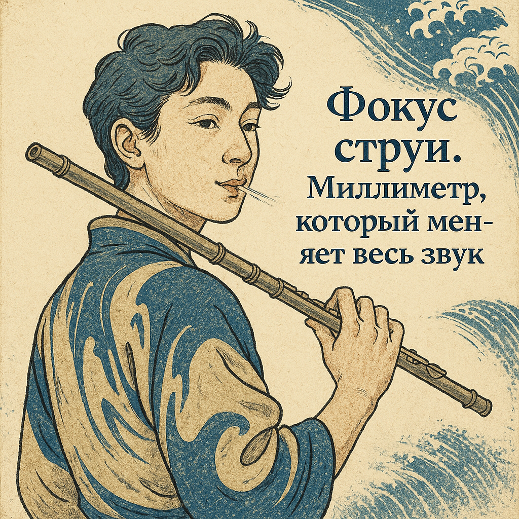 Hokusai-Style Flutist Portrait