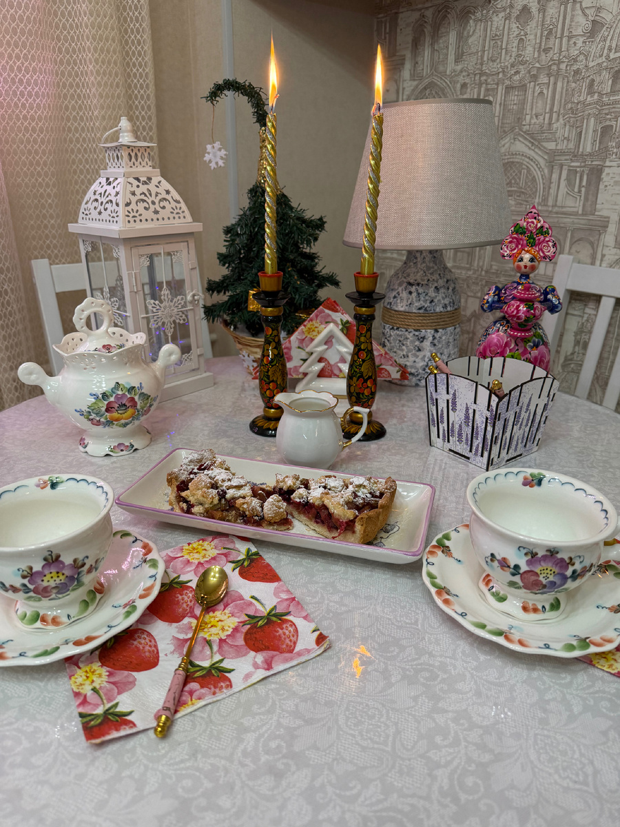 Чаепитие при свечах.Фото автора.