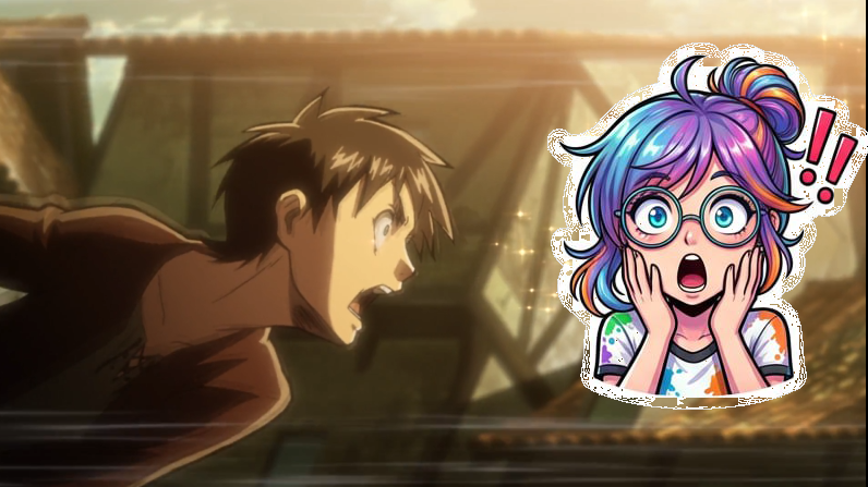 Эрен кричит: "Араки, прекрааааааати!"