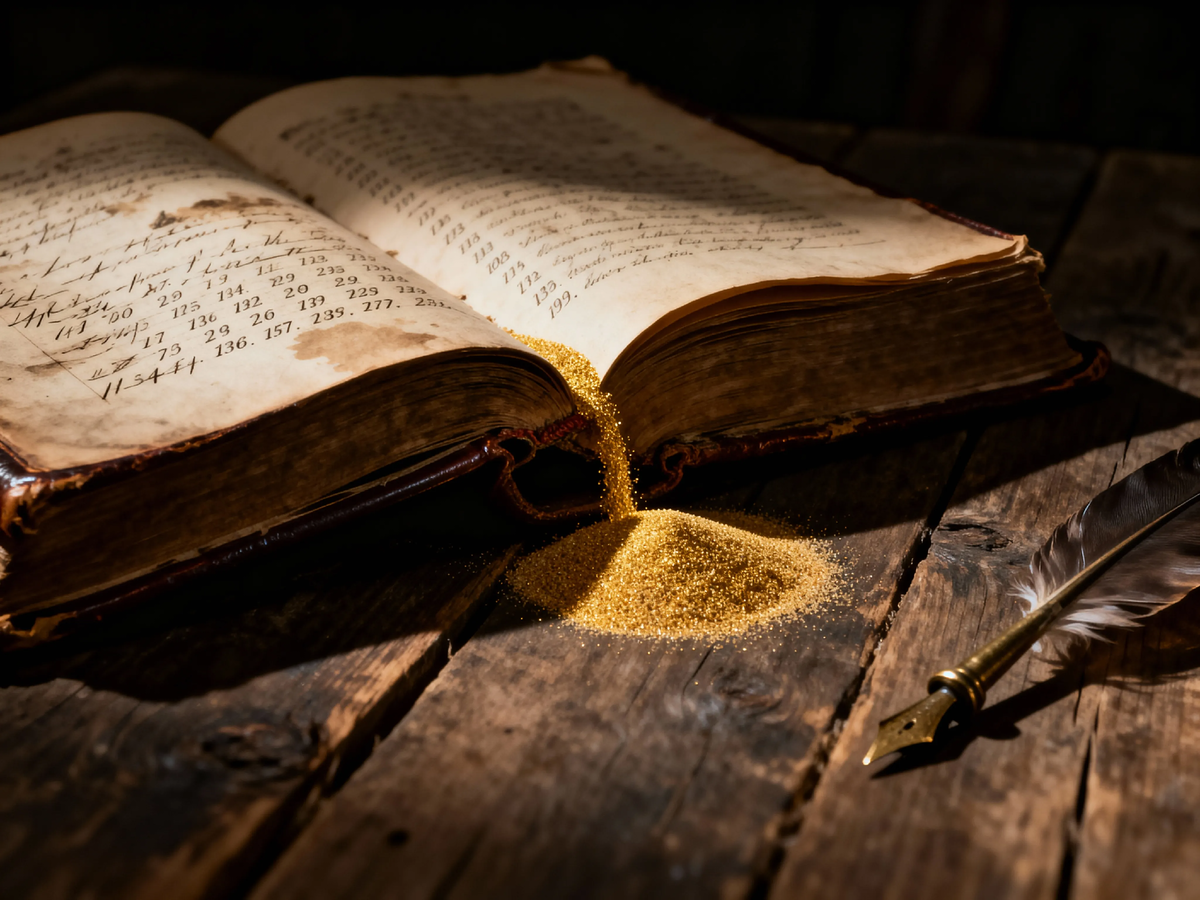 Кожаная книга и золотая пыль. Истории счёта, из которых сыпется самая опасная валюта — надежда на клад.