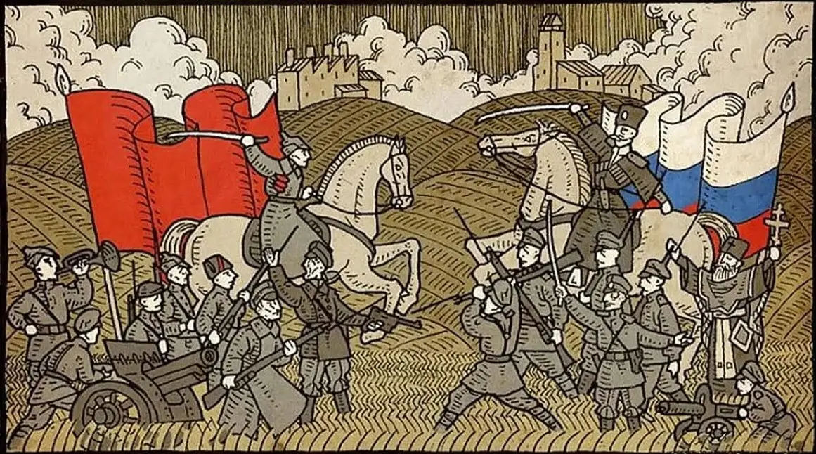 Белая армия Черный барон...Агитационный плакат в годы гражданской войны.