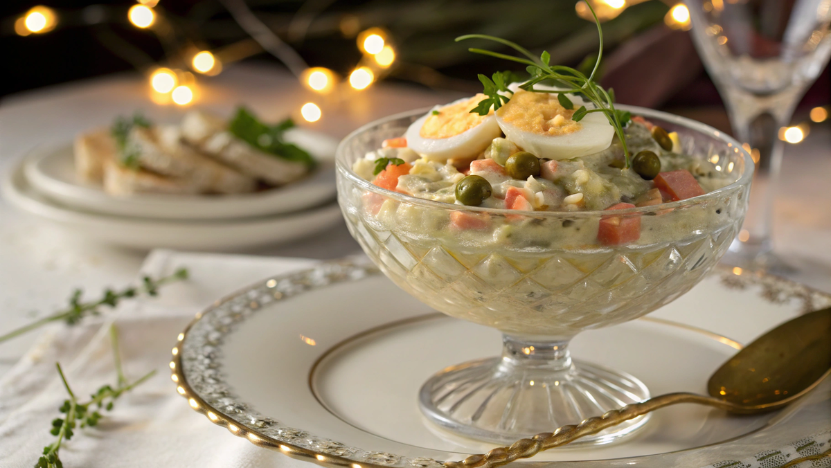 Оливье: красивая подача