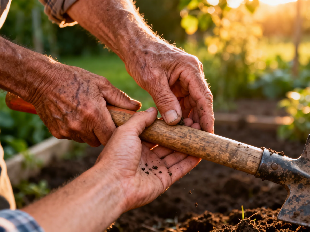 Лопата из багажника...