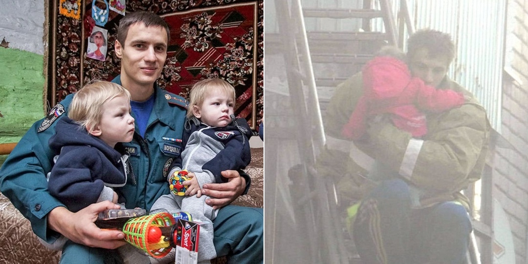 В выходной день в одной футболке и трениках бросился в огонь. Александр Мордвов, пожарный, ставший крестным отцом спасенных детей