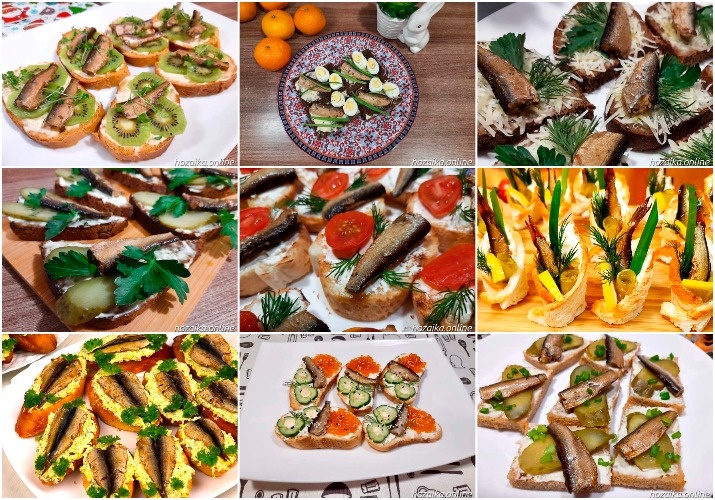 Бутерброды со шпротами на праздничный стол