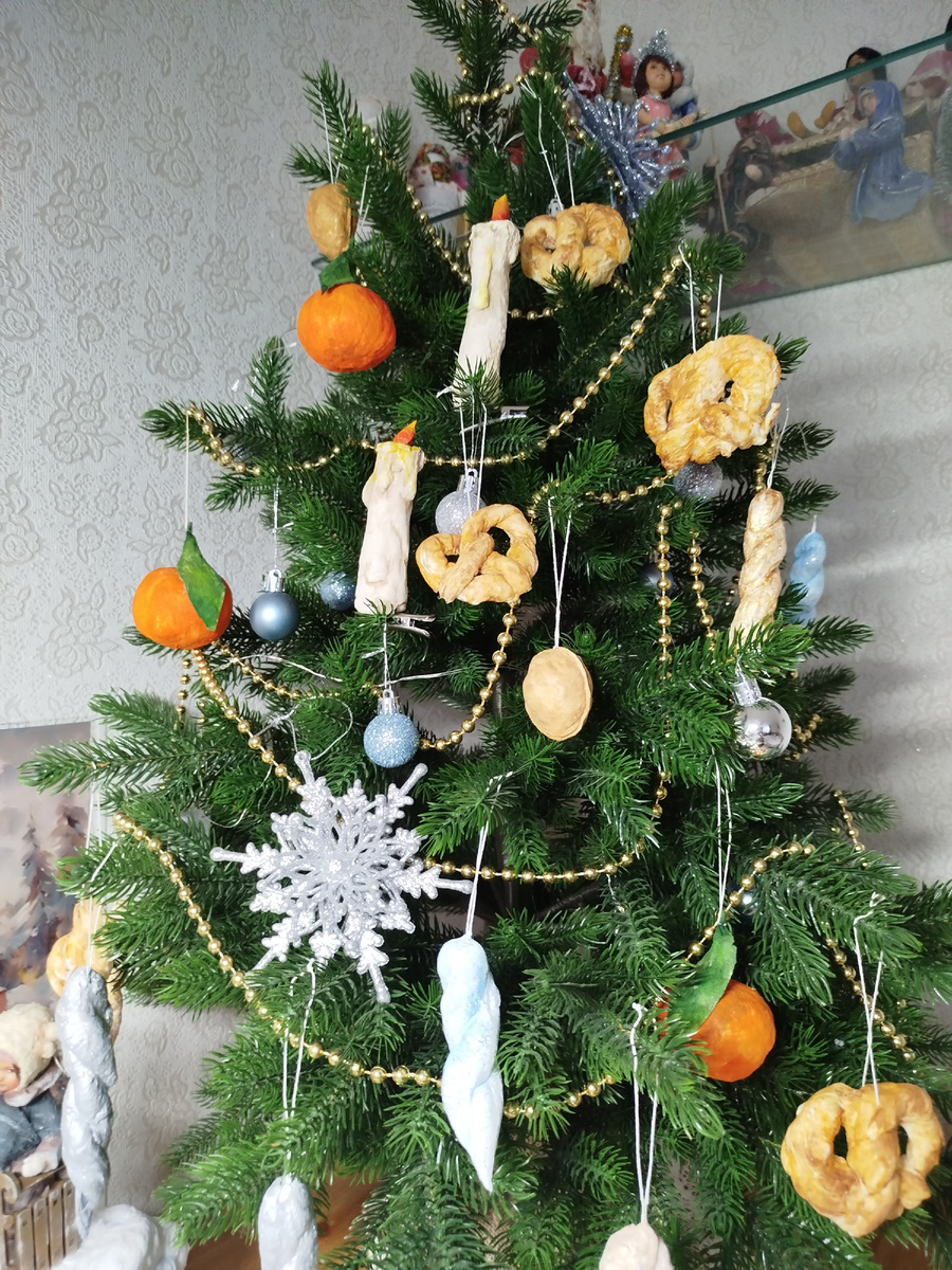 Елочные игрушки из ваты