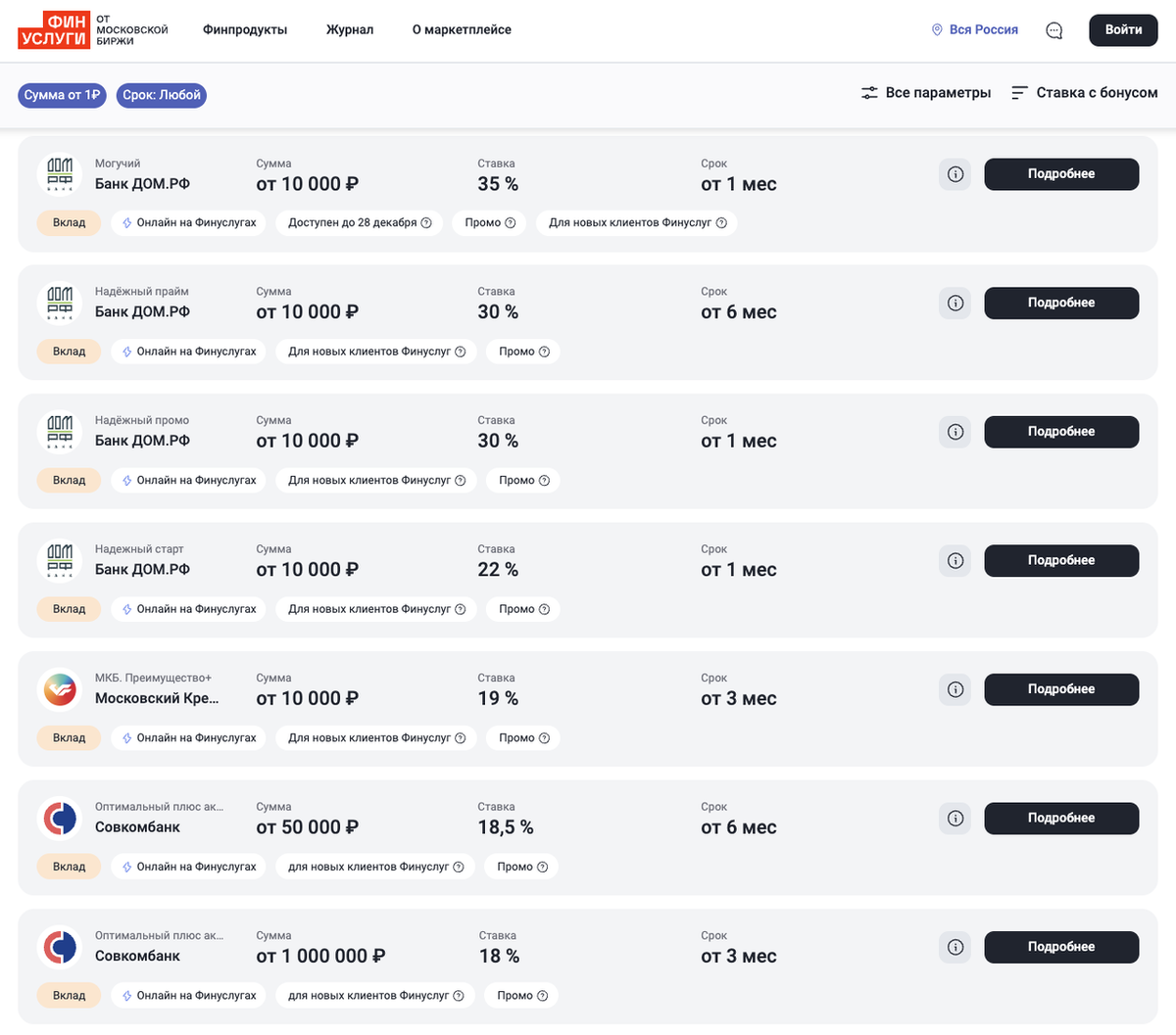 Вклад под 35% годовых от банка «Дом.РФ»