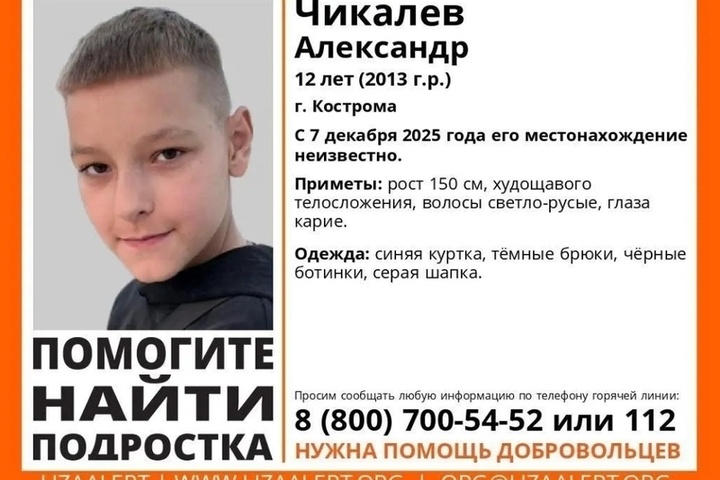 Костромские волонтеры из отряда «Лиза Алерт» разыскивают пропавшего подростка