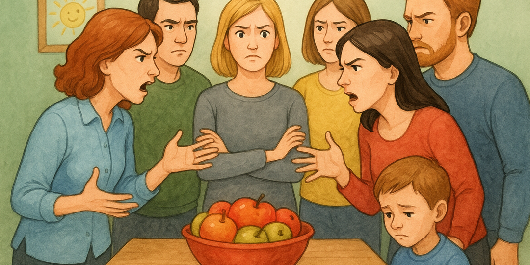 Переполох в садике из-за яблок.