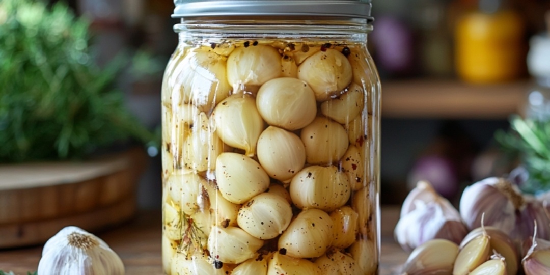 Маринованный чеснок.