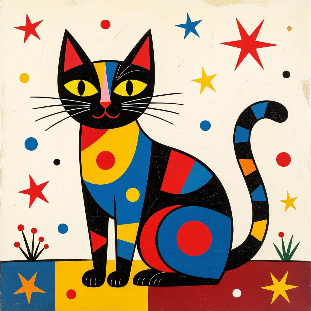 " The cat by Joan Miró" - NightCafe