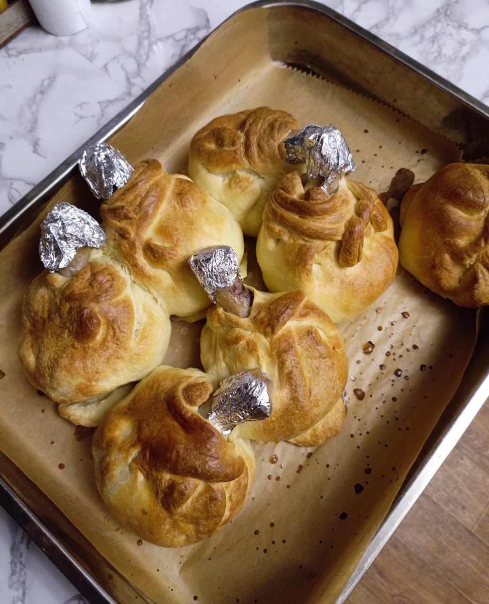 Куриная голень в мешочках. Фото автора 