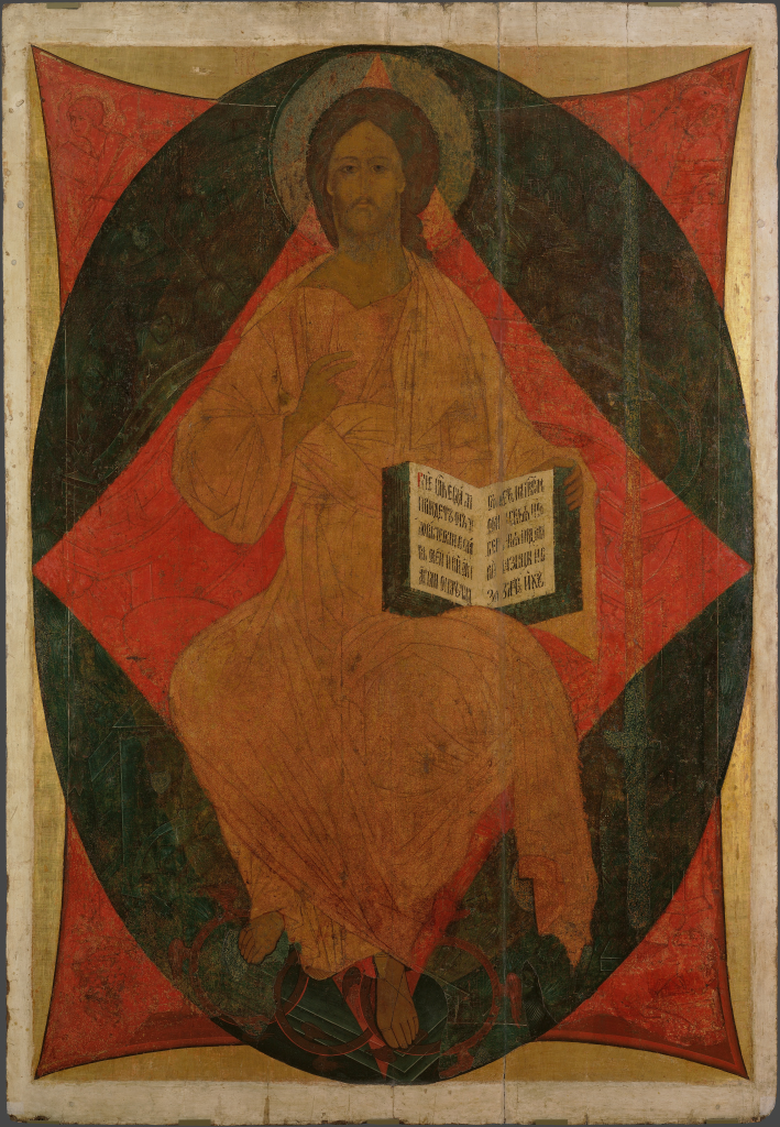 Икона Спас в силах. А. Рублев. 1408-1410 г. Размер 314х220 см.