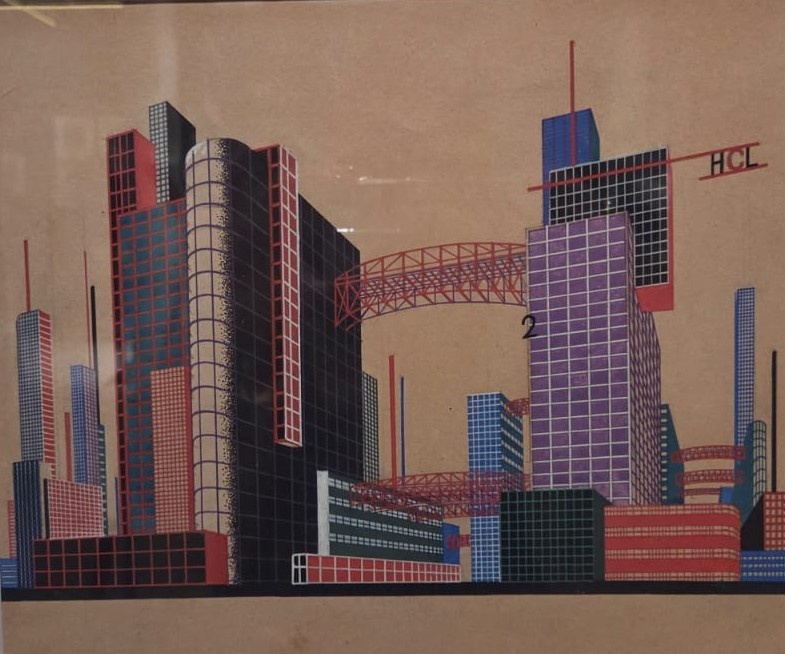 Яков Чернихов. Композиции из цикла "Архитектурные фантазии". Бумага, карандаш, тушь 1929-1932 