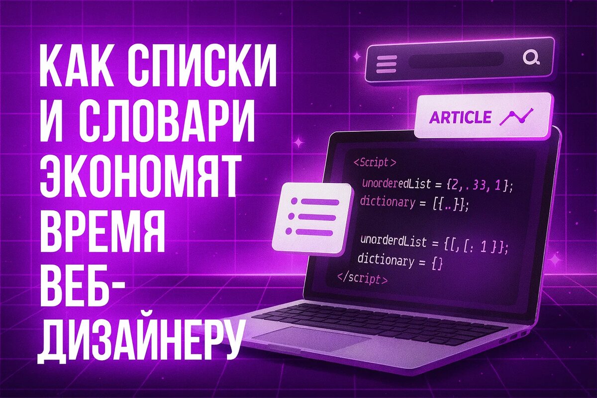 Как списки и словари экономят время веб-дизайнеру при работе в Tilda и Taplink