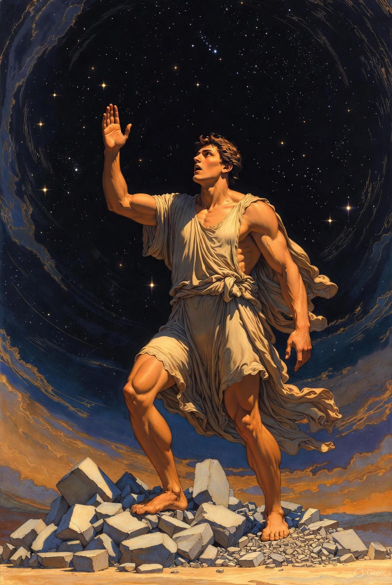 "Обвинение Творцу", иллюстрация создана сетью Грок