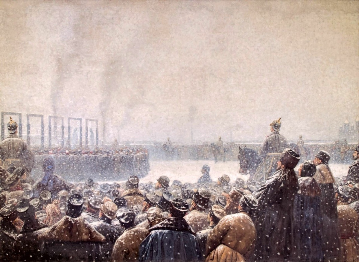 «Казнь заговорщиков в России». В. Верещагин. ГМПИР, Фонд ИЗО и авторская графика