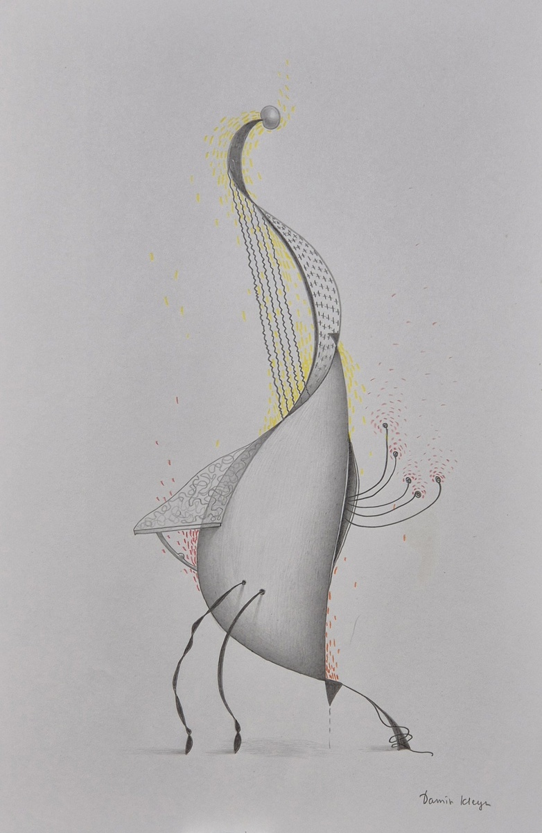 Бумага, графит, масляный карандаш. Размер в см.: 29×20