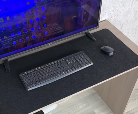 Коврик для мыши, войлок, 80 см x 40 см, противоскользящий, серый
