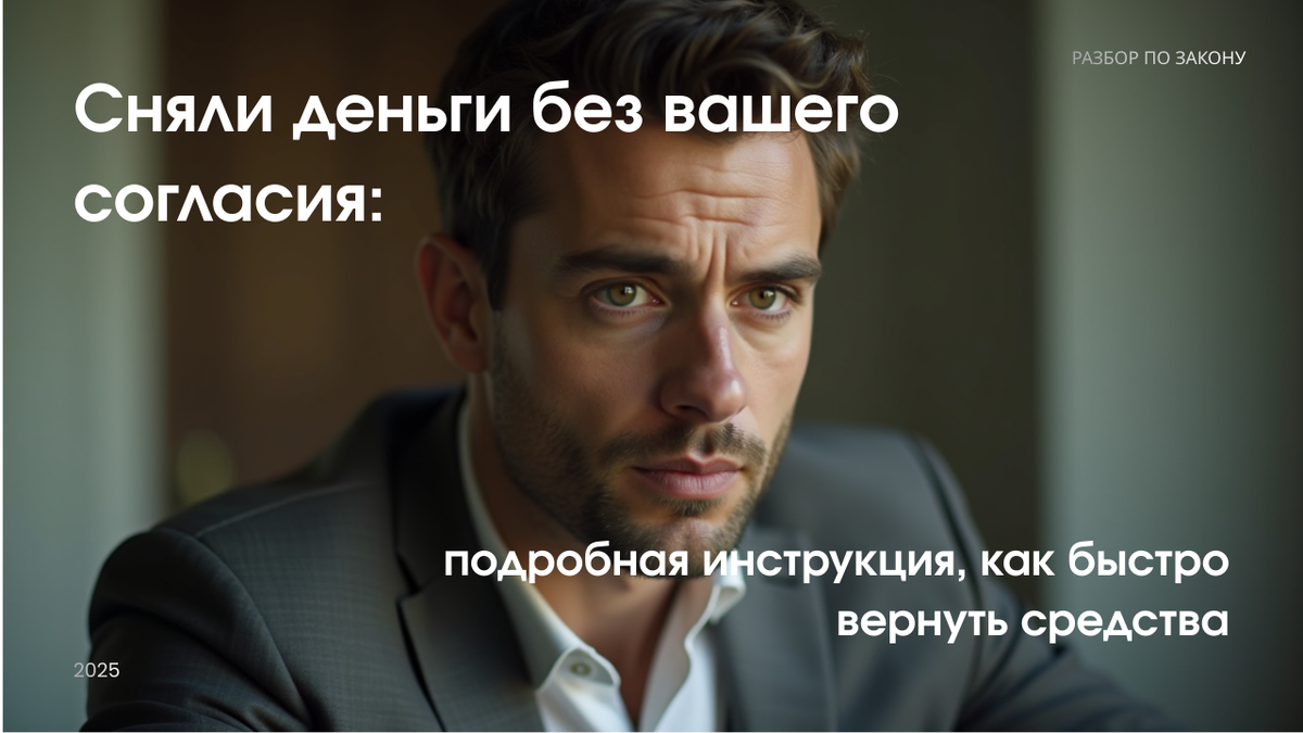 Что делать, если с карты списали деньги без согласия? Пошаговый алгоритм, реальные причины списаний, образцы фраз для банка и разбор прав по закону. Простым языком — чтобы вы смогли вернуть своё.
