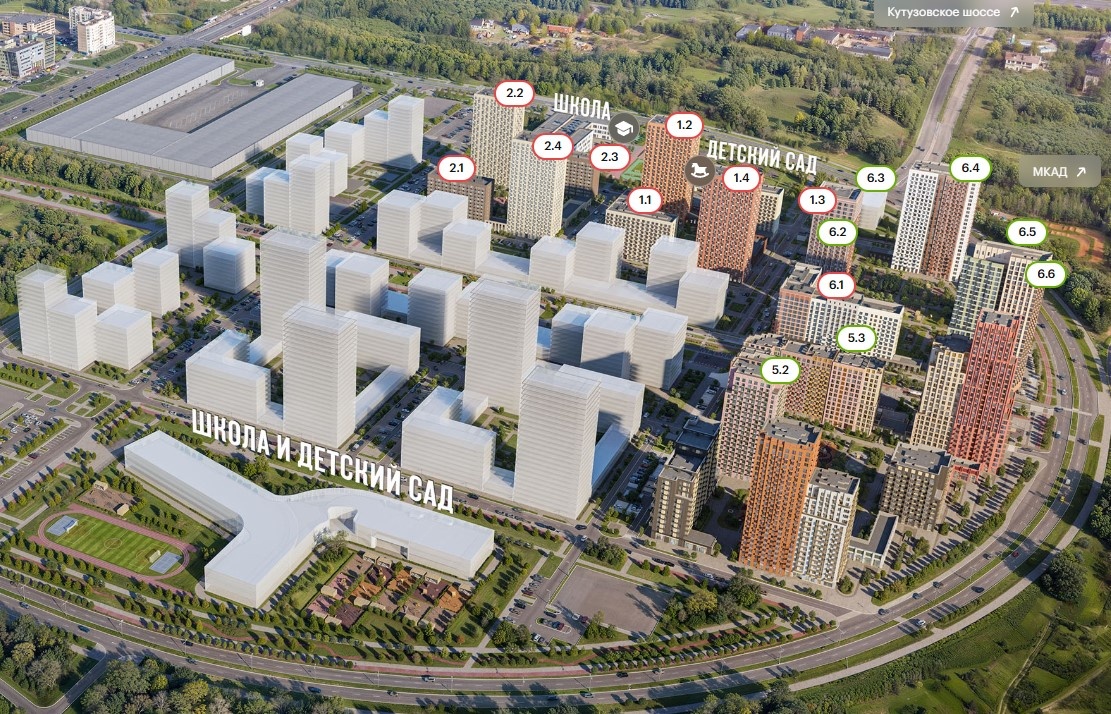 План застройки ЖК «Зеленый парк»