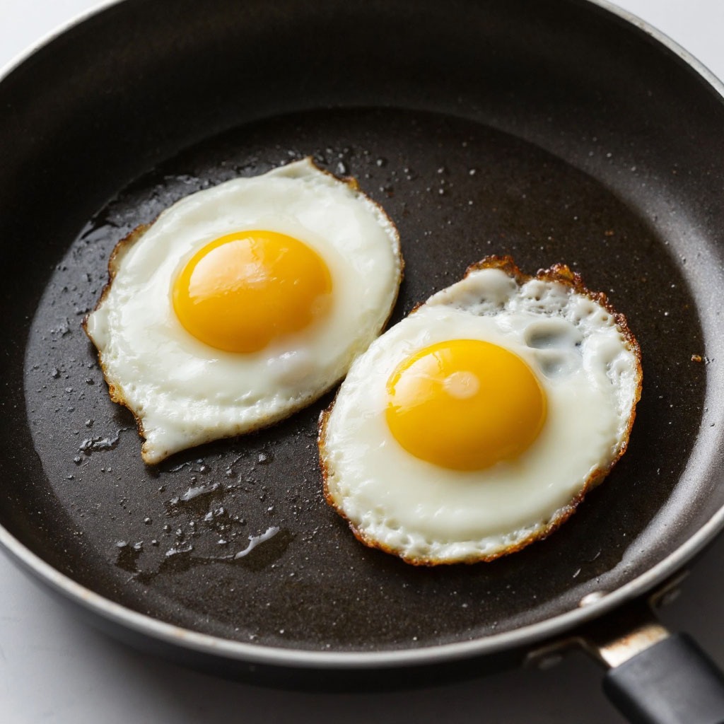 Яичница лучше получается на сковородке