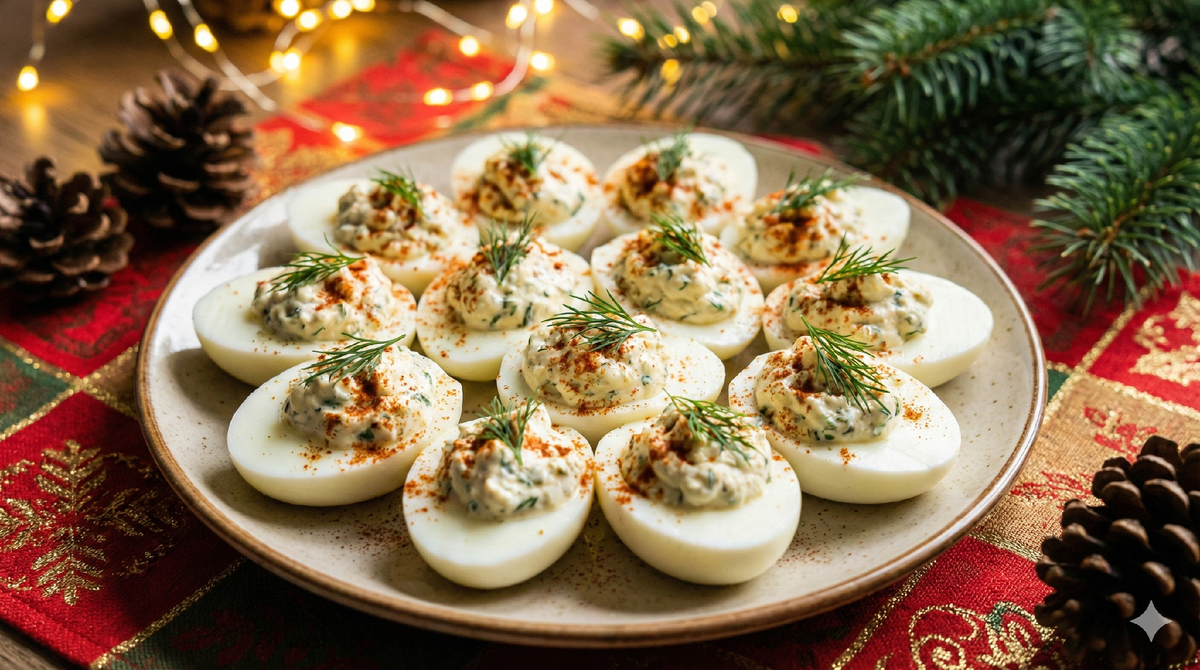 Фаршированные яйца с сыром и зеленью