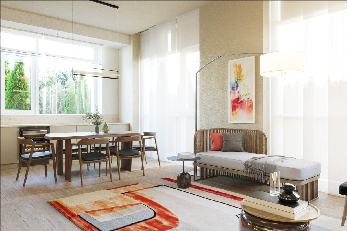 Интерьер апартаментов «Лахта Парк», дизайнер Ольга Егупова